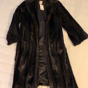 NWT H&M LUXURIOUS Long Faux Mink Fur Coat XS
